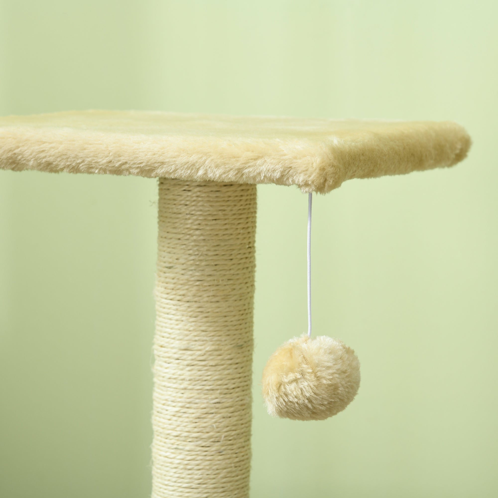 Cat Tree, Indoor Scratching Post with Pad, Sturdy and Comfortable, Cream White