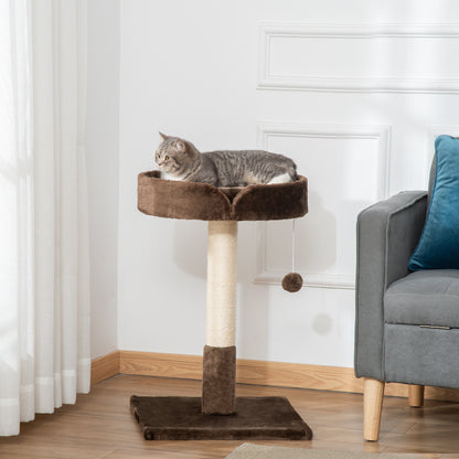 Compact Cat Tree Sisal Scratching Post Soft Bed Play Toy Aosom UK