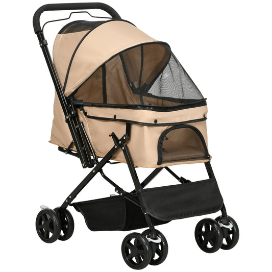 Pet Stroller Pushchair Foldable Travel Dog Cat Carriage Aosom UK Default Title