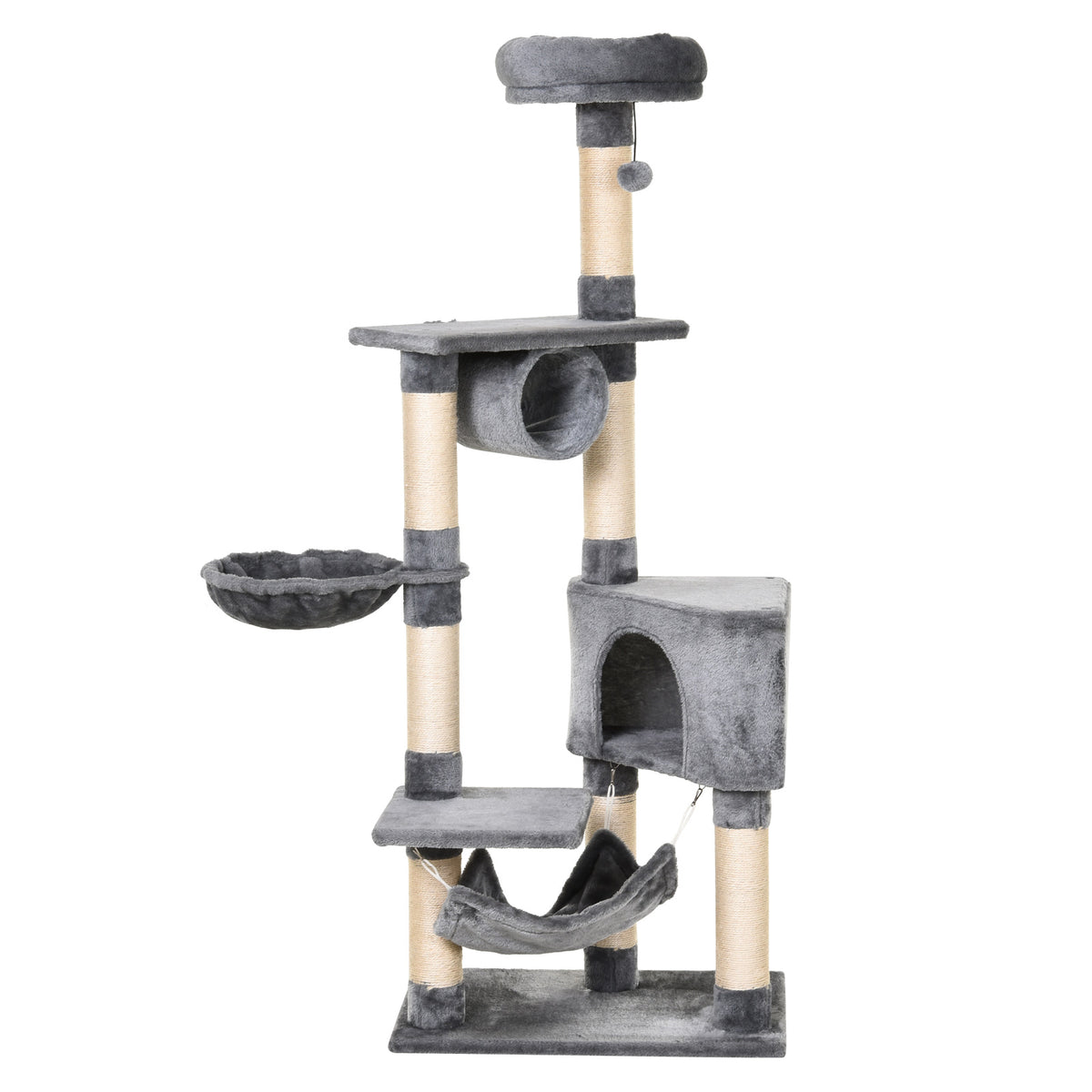 PawHut 150cm Cat Tree with Condo, Scratching Posts & Toys Cat Trees & Towers PawHut Default Title