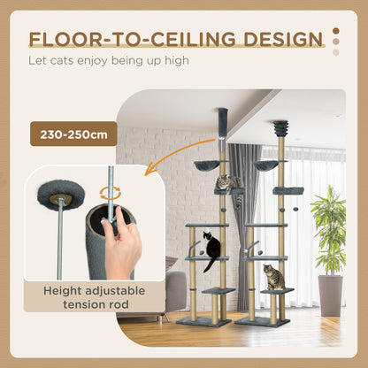 Floor To Ceiling Cat Tree 6 Tier Climbing Activity Centre