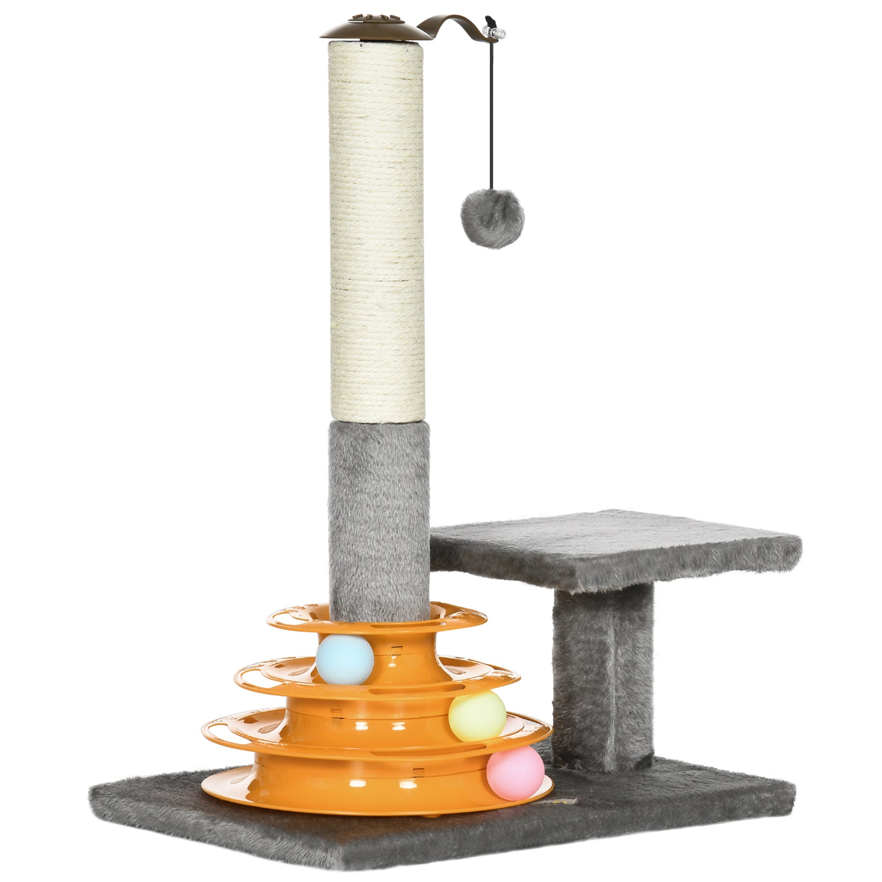 Cat Tree Tower Activity Center Climbing Stand Kitten House Furniture with Scratching Posts Toy and Perch Grey