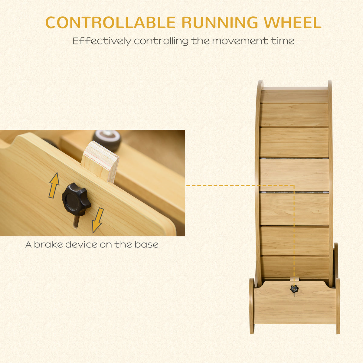 PawHut Cat Exercise Wheel with Carpeted Running Track – 76cm Cat Exercise Wheels PawHut