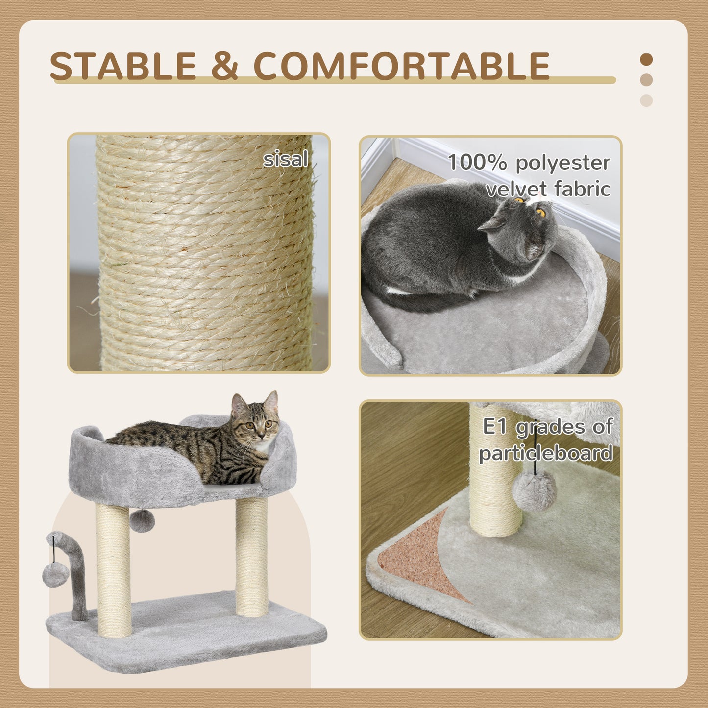 Indoor Cat Tree Compact Activity Centre With Sisal