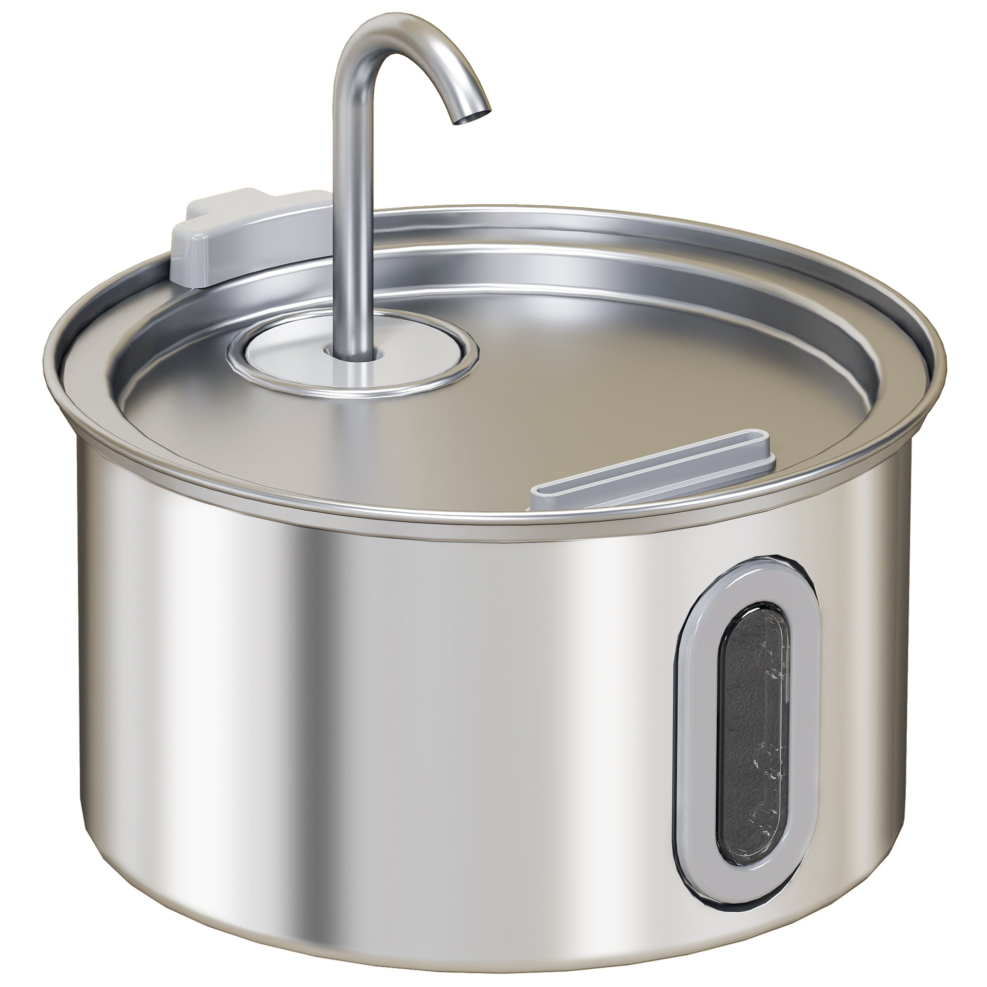 2.5L Stainless Steel Cat Water Fountain for Drinking with Ultra-Silent Pump, Water-Level Window, Filters
