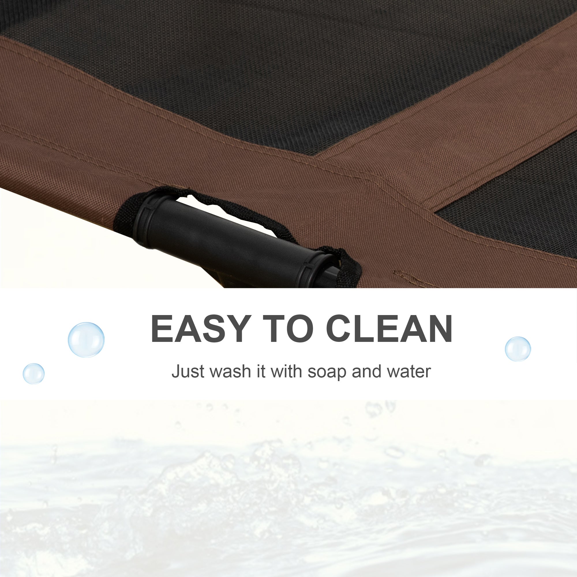 Elevated Pet Bed, Large Raised Dog & Cat Cooling Cot, Portable for Camping, Outdoor/Indoor Use, Metal Frame with Mesh, Black
