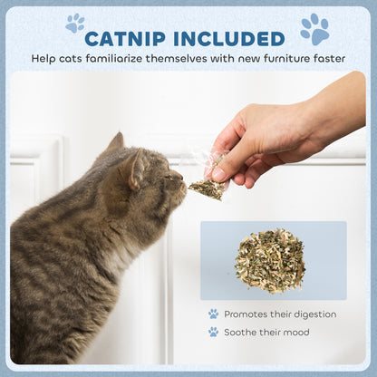 PawHut 2-in-1 Cat Scratching Board with Catnip for Indoor Cats, 26.5 x 57 x 26.5cm, Blue PawHut