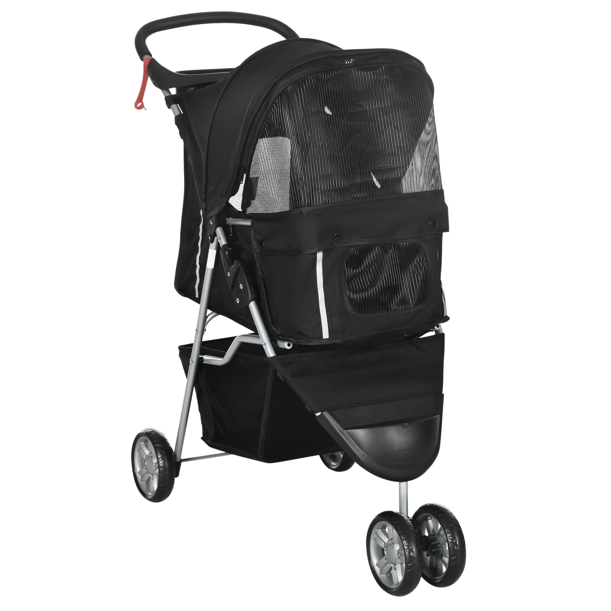 Pet Travel Stroller Cat Dog Pushchair Trolley Puppy Jogger Aosom UK Default Title