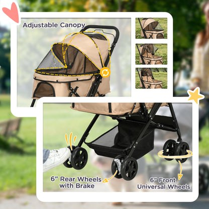 Pet Stroller Pushchair Foldable Travel Dog Cat Carriage Aosom UK