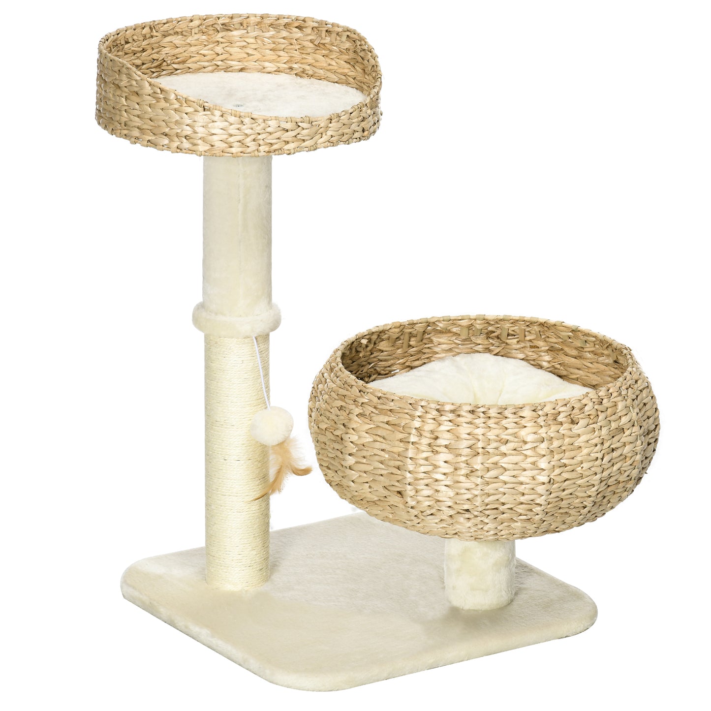 Cat Tree Kitten Tower With Sisal Scratching Post Two Beds