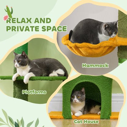 Floor To Ceiling Adjustable Cat Tree With Scratching Posts