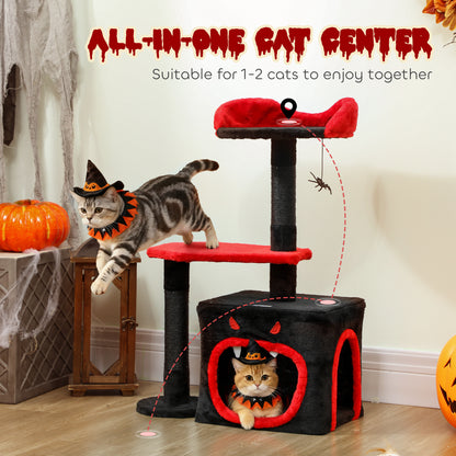 Cat Tree Gothic Tower With Scratching Posts Cute Condo Aosom UK