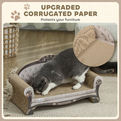 PawHut 2-in-1 Cat Scratcher with Catnip for Indoor Cats, 29.5 x 56 x 26cm, Brown PawHut