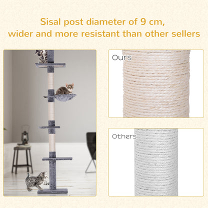 Cats Floor To Ceiling Scratching Post W 5 Tier Plush
