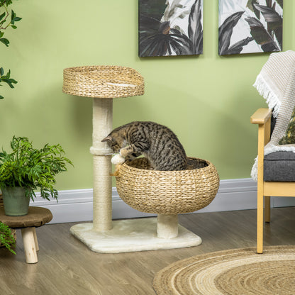 Cat Tree Kitten Tower With Sisal Scratching Post Two Beds