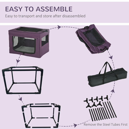 Portable Pet Carrier Foldable Travel Bag For Small Dogs Aosom UK