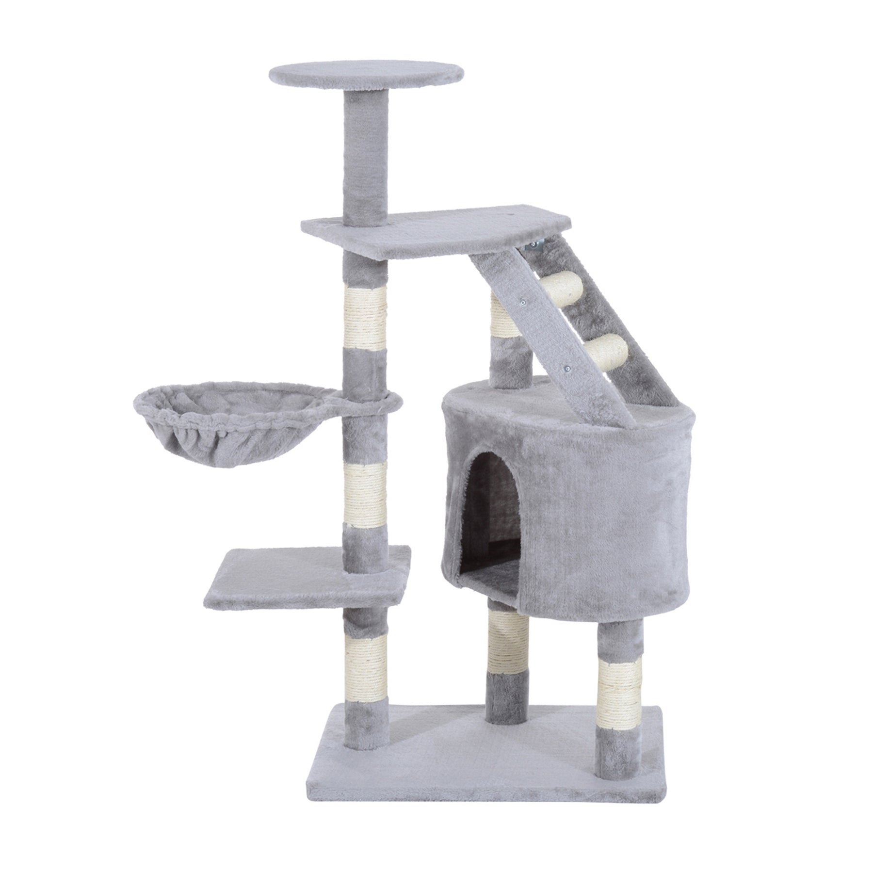 Cat Tree with Scratching Post, Kitten Activity Centre, Play House, Pet Furniture, Grey