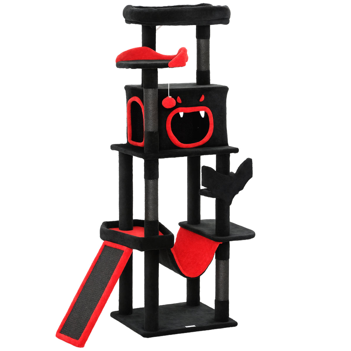 PawHut Gothic Cat Tree, 152 cm Multi-Level Cat Tower for Large Cats with Coffin Bed, Large Condo, for Halloween PawHut Default Title