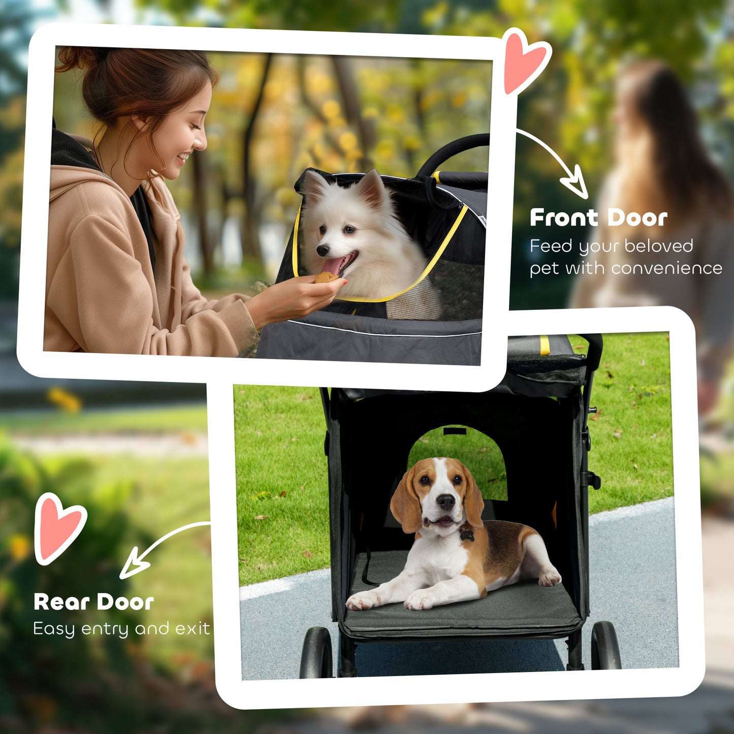 Pet Stroller W Universal Front Wheels Shock Absorber One Aosom UK