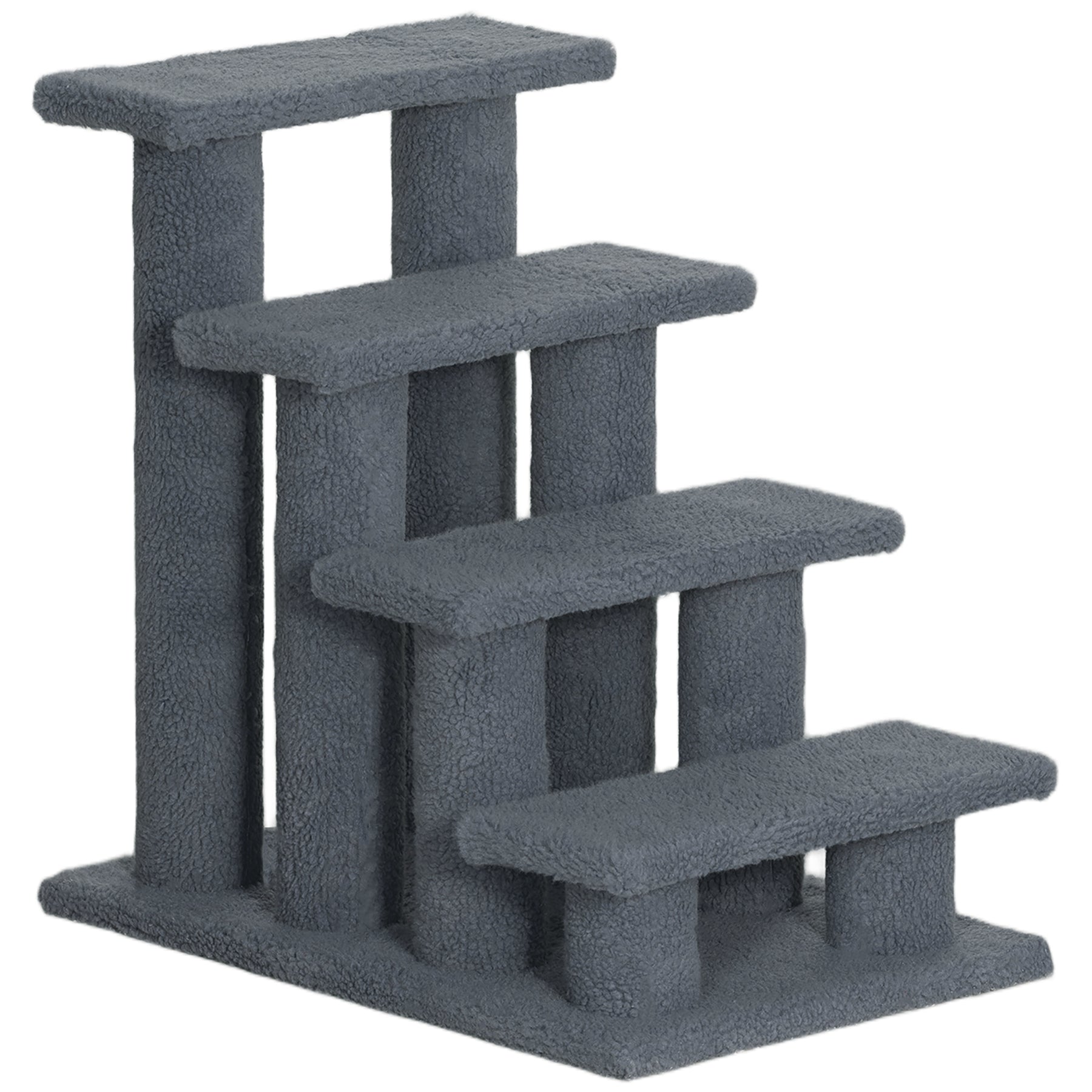 Pet Steps, Portable Stairs for Bed Access, Suitable for Cats & Older Animals, Grey