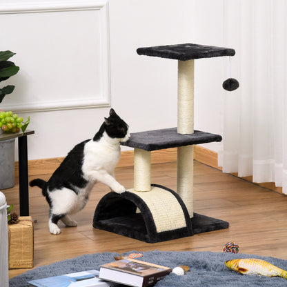 PawHut Cat Tree Tower with Scratching Post, Curved Scratching Pad & Plush Perches Cat Tree PawHut