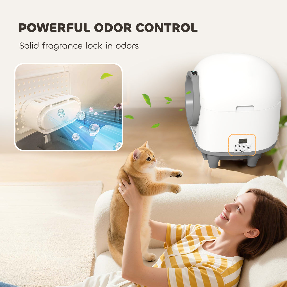 PawHut 80L Extra Large Self Cleaning Cat Litter Tray with APP Control, Safety Protection, Odor Removal, Rubbish Bag for Multiple Kittens PawHut