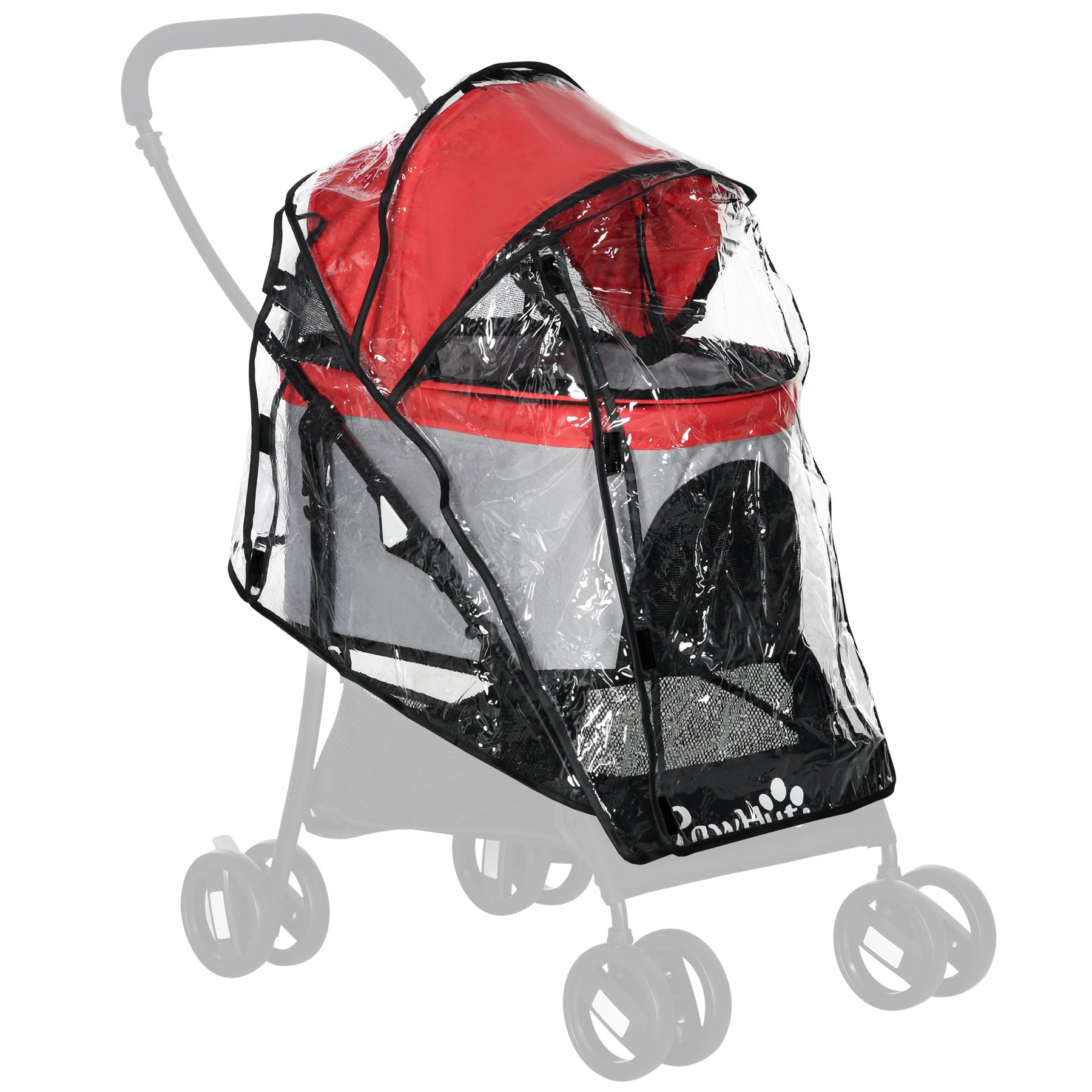Rain Cover for Dog Pram, Protective Cover for Pet Stroller Buggy Pushchair, for Small Miniature Dogs Cats, Front Rear Entry