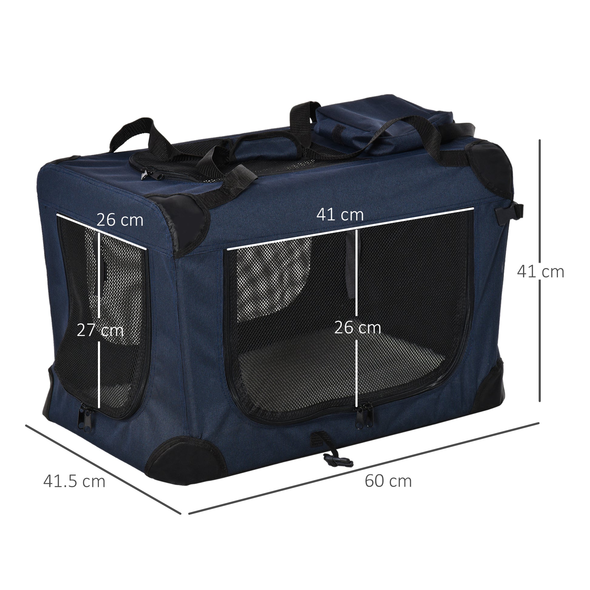 Folding Pet Carrier Soft Portable Dog Cat Crate Aosom UK