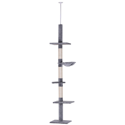 Cats Floor To Ceiling Scratching Post W 5 Tier Plush
