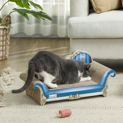 PawHut 2-in-1 Cat Scratching Board with Catnip for Indoor Cats, 26.5 x 57 x 26.5cm, Blue PawHut