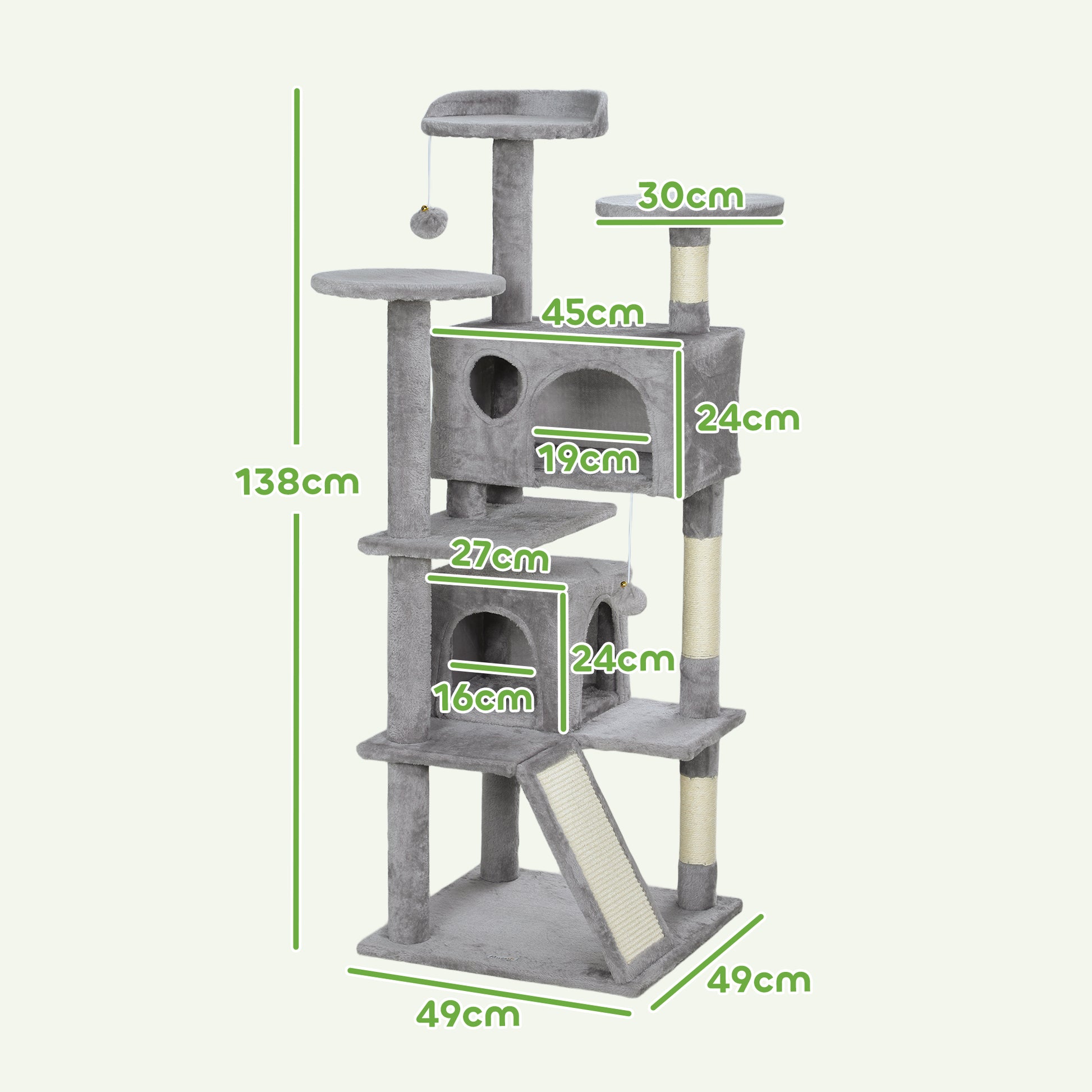 Cat Tree Multi Level Tower With Scratching Posts And Pad Aosom UK