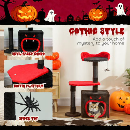Cat Tree Gothic Tower With Scratching Posts Cute Condo Aosom UK