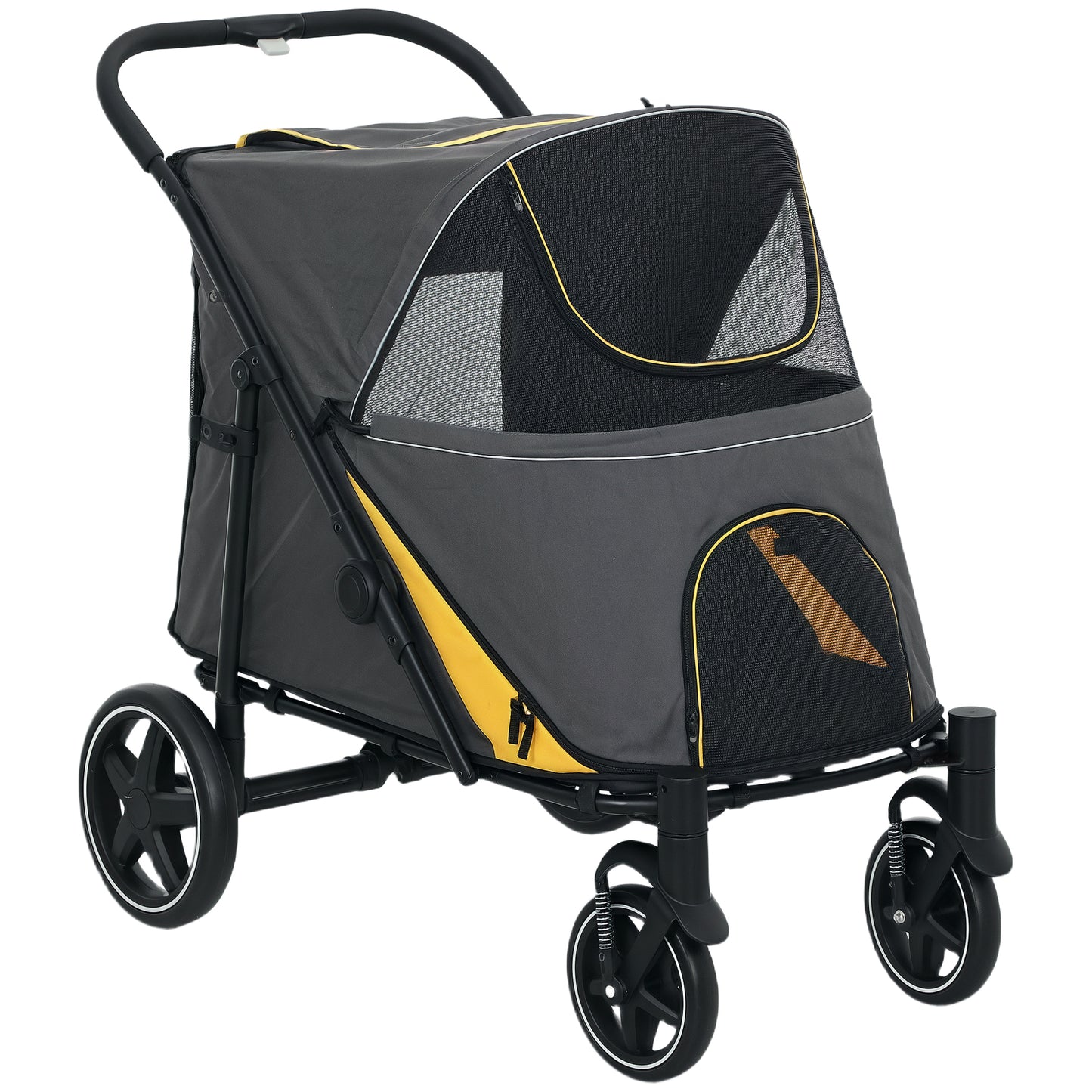 Pet Stroller W Universal Front Wheels Shock Absorber One Aosom UK Default Title