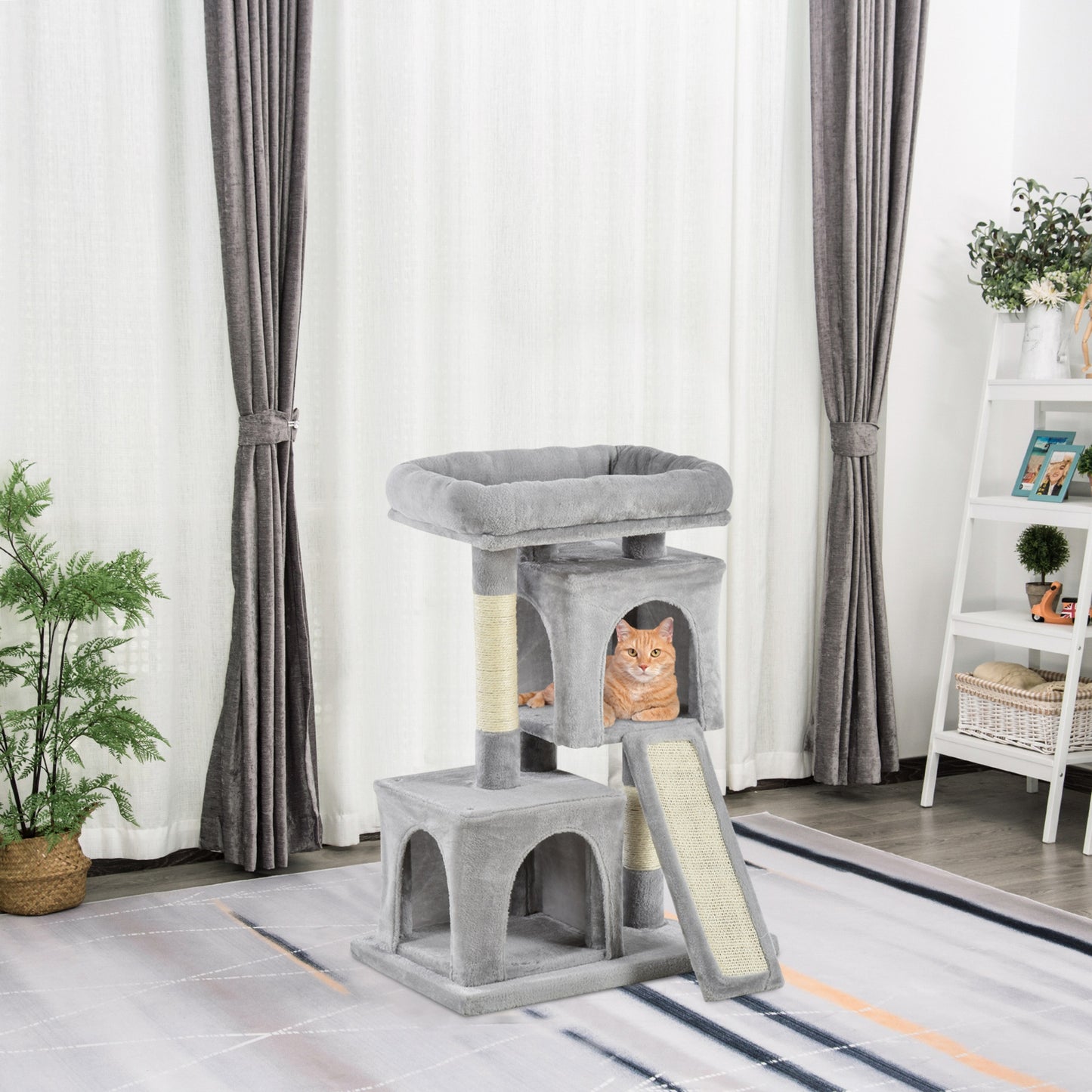 Feline Fortress 3 Tier Cat Tower With Sisal Scratchers