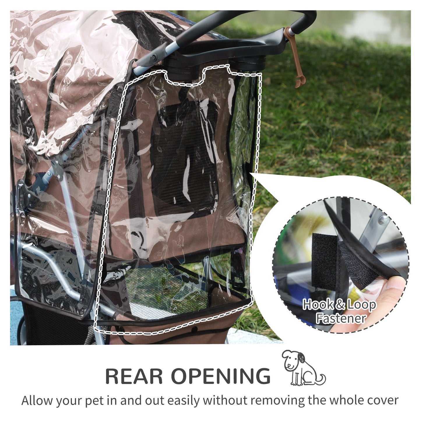 Lightweight Folding Dog Stroller With Cover Cat Aosom UK