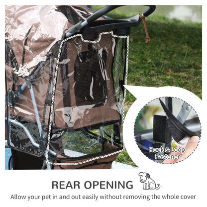 Lightweight Folding Dog Stroller With Cover Cat Aosom UK