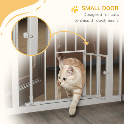 PawHut Extra Tall Pet Gate – Indoor Dog Safety Gate with Cat Flap Extra Tall Pet Gate PawHut