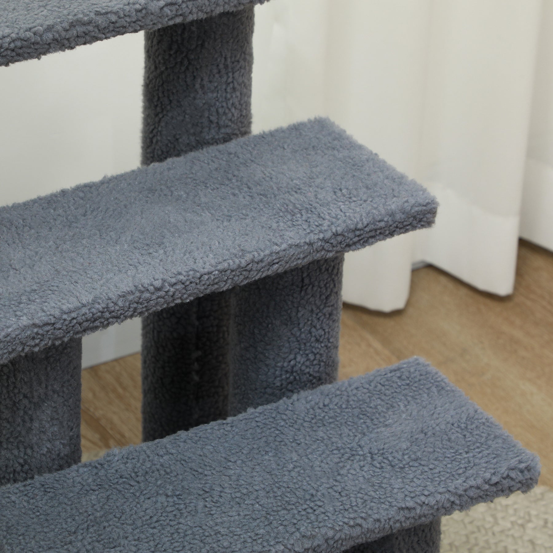 Pet Steps, Portable Stairs for Bed Access, Suitable for Cats & Older Animals, Grey