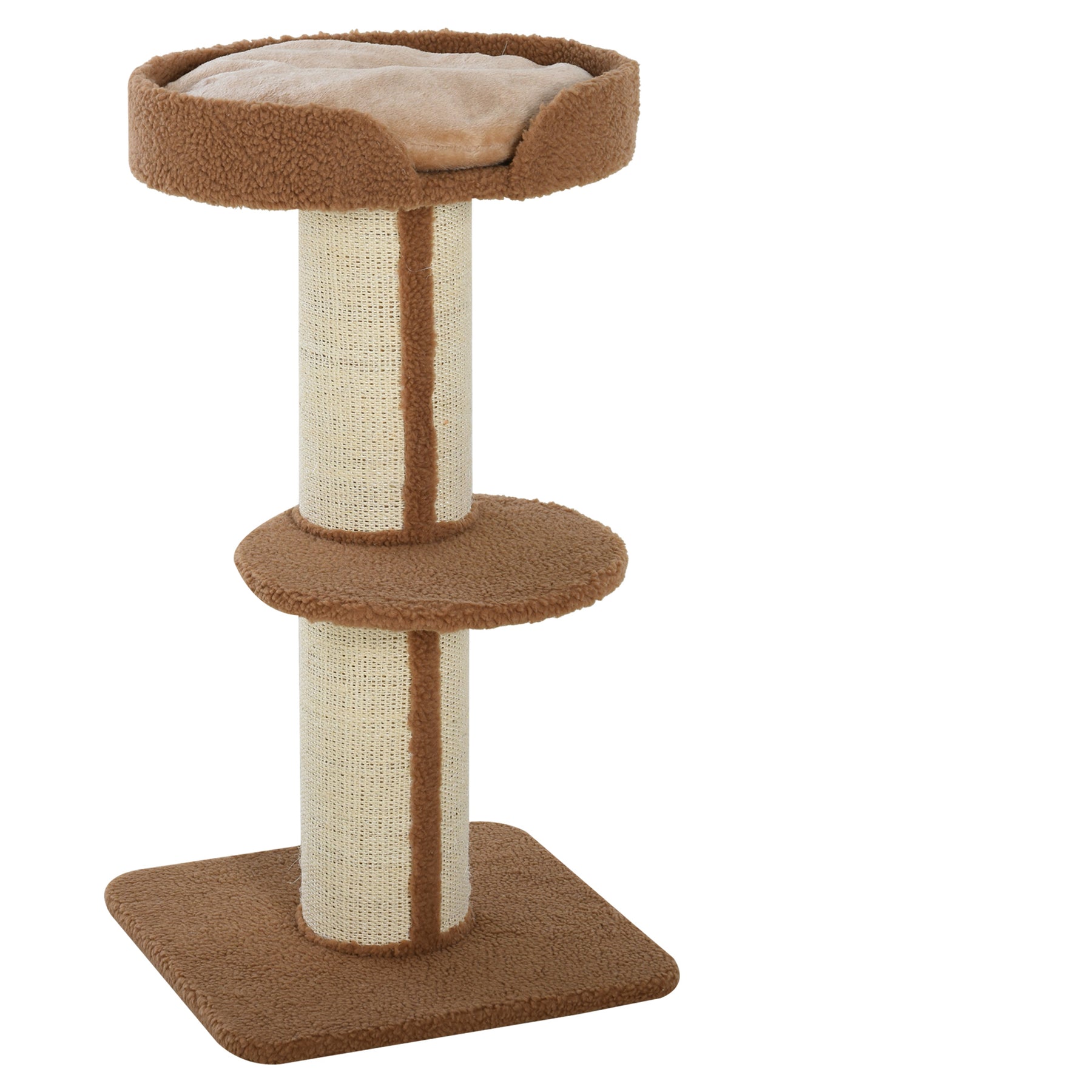 Cat Tree with Perches, Sisal Scratching Posts & Lamb Cashmere, Activity Centre, Brown