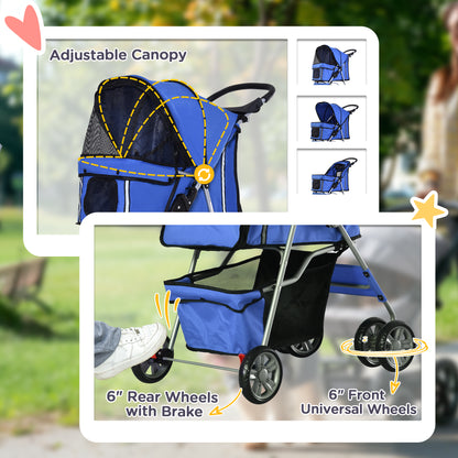 Dog Pushchair For Small Miniature Dogs Cats Foldable Travel Aosom UK