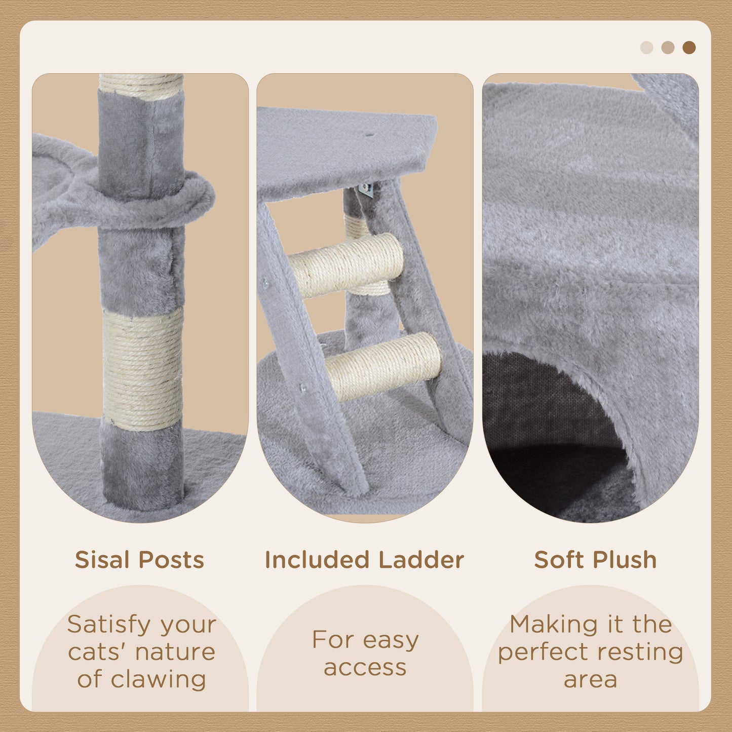 Cat Tree With Scratching Post Kitten Activity Centre Play