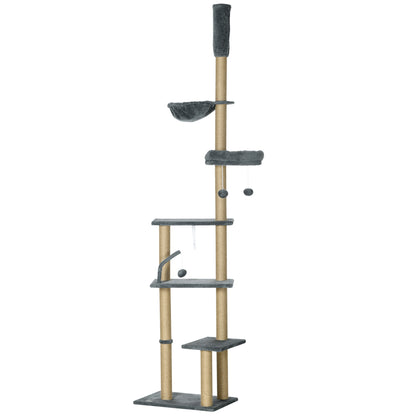 Floor To Ceiling Cat Tree 6 Tier Climbing Activity Centre
