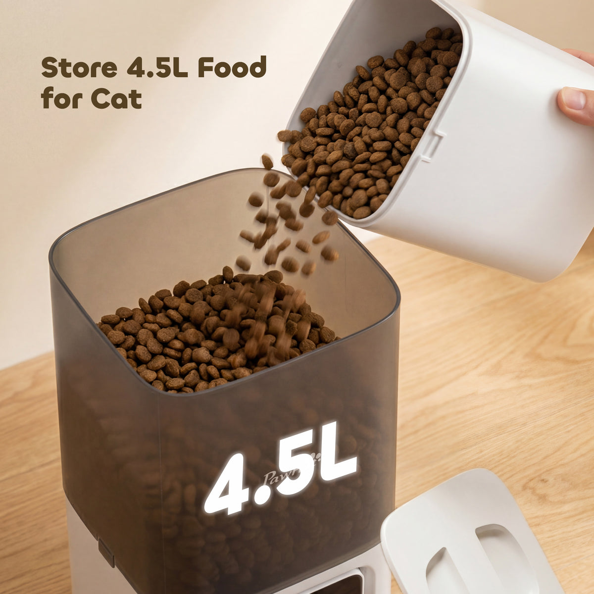 PawHut Automatic Cat Feeder, 4.5L WiFi Cat Food Dispenser with Timer, Programmable 1-10 Meals, Auto Pet Feeder PawHut