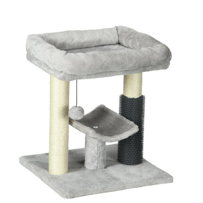 Kitty Climber Cat Tree With Self Groomer Scratching Post Aosom UK Default Title