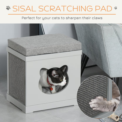 Cat House Bed Kitten Cave Cube Indoor For Small Pet Aosom UK
