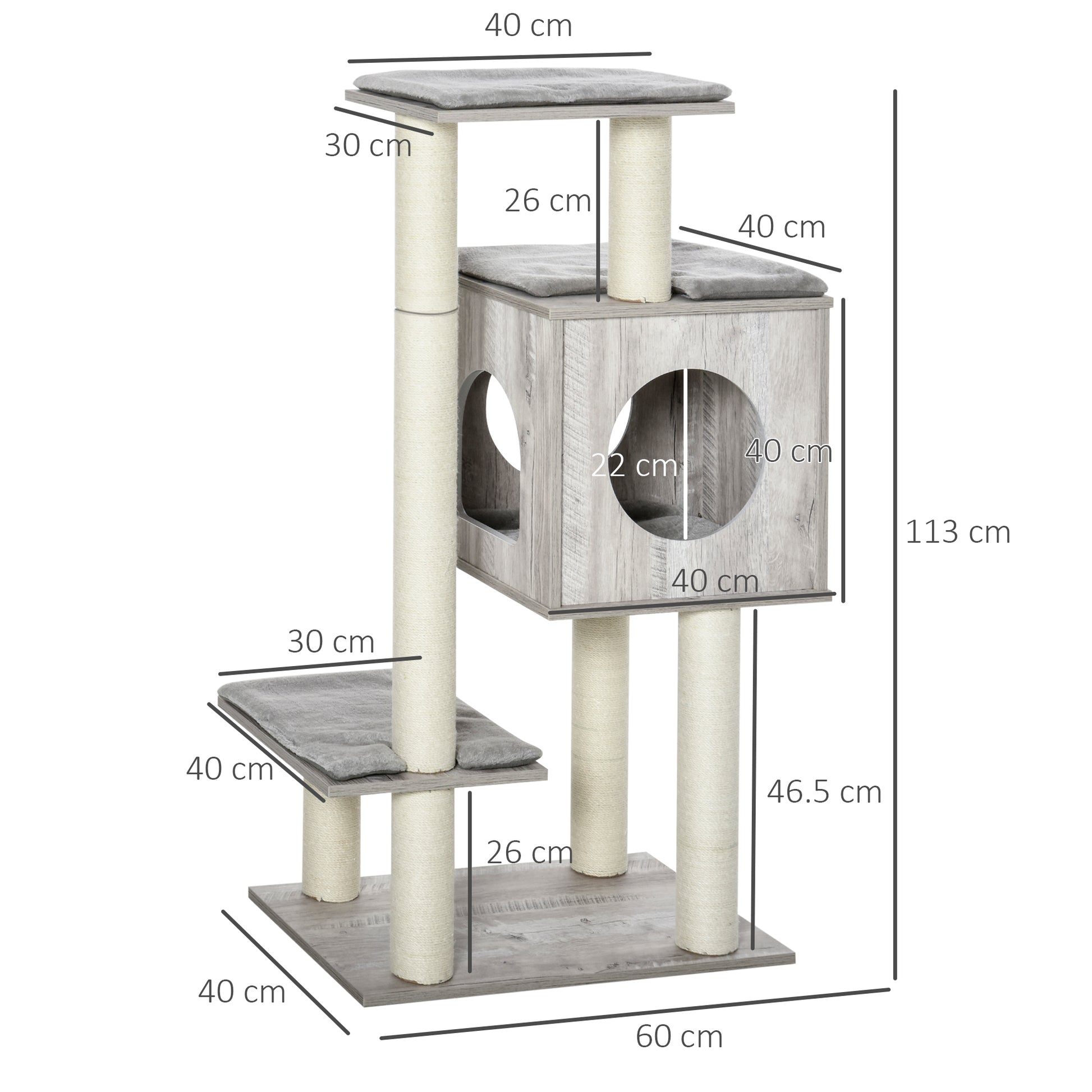 Multi Level Cat Tree Tower Activity Center Climbing Stand Aosom UK
