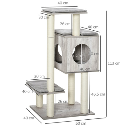 Multi Level Cat Tree Tower Activity Center Climbing Stand Aosom UK