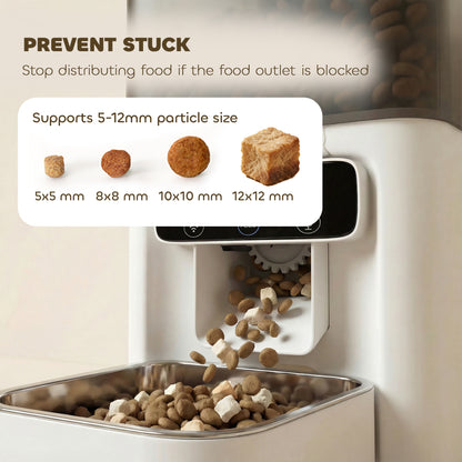 PawHut Automatic Cat Feeder, 4.5L WiFi Cat Food Dispenser with Timer, Programmable 1-10 Meals, Auto Pet Feeder PawHut