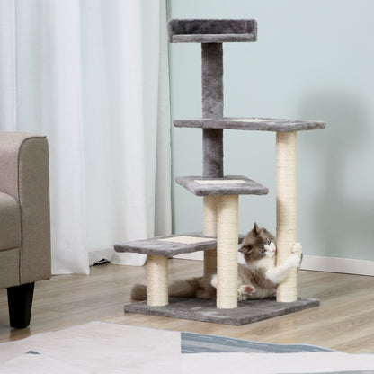 Cat Tree Tower for Large Cats with Sisal Scratching Posts Cat Tree PawHut