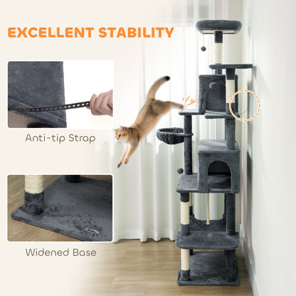 Large Cat Tree With 6 Scratching Posts 2 Hammocks Condos